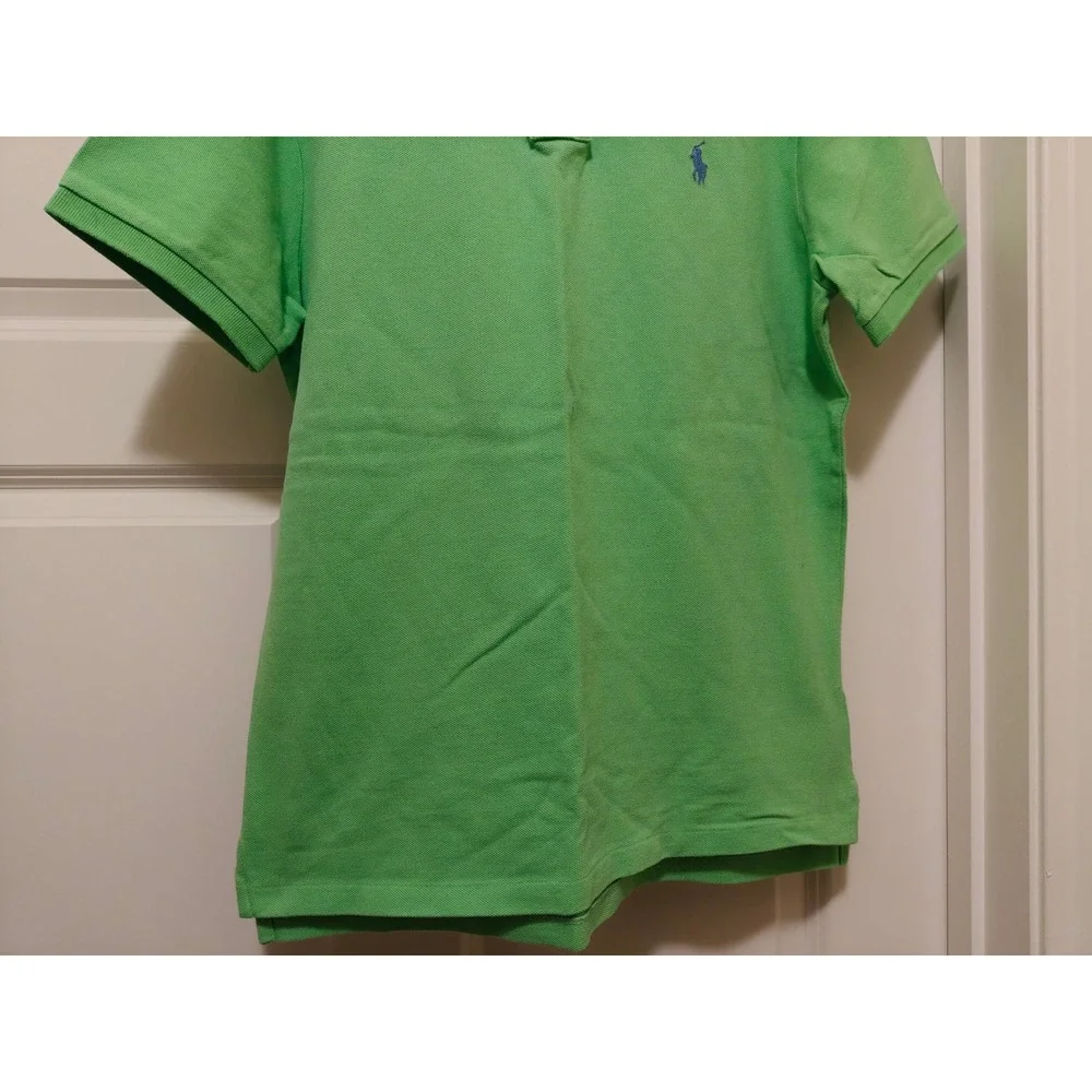 Polo Ralph Lauren Mens Custom Slim Fit Green Cotton Pique Polo Shirt Size M